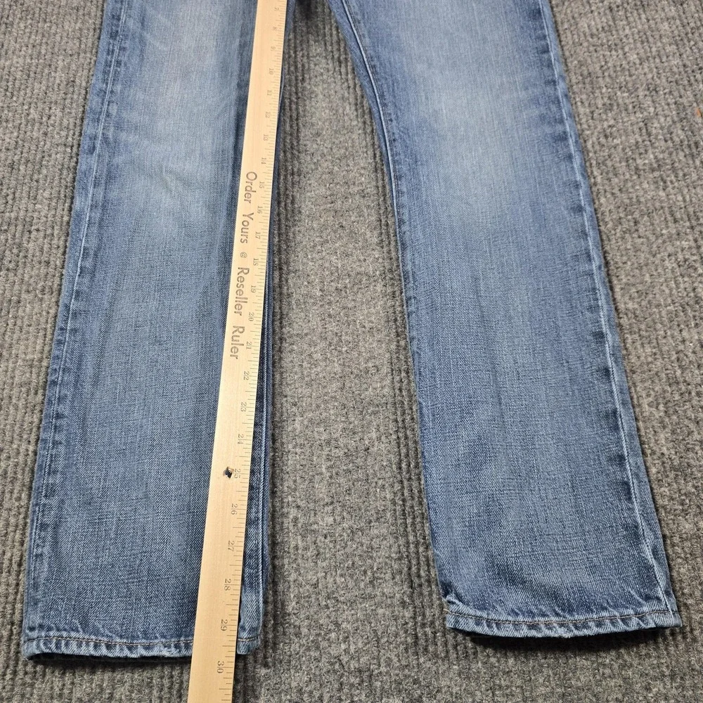 J.CREW 484 Jeans Mens 31x32 Blue Light Wash Straight Slim‎ Denim Zip Fly 30x30